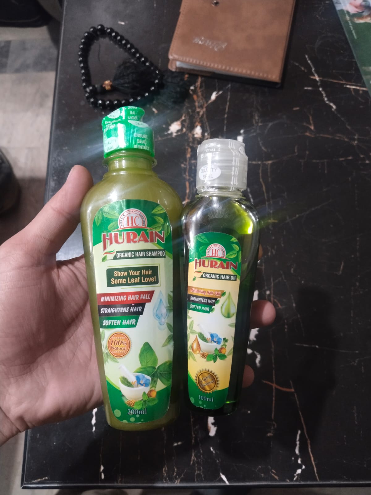 HURAIN ORGANIC HAIR SHAMPOO AND OIL FOR MINIMIZE HAIR FALL AND SOFETN HAIR