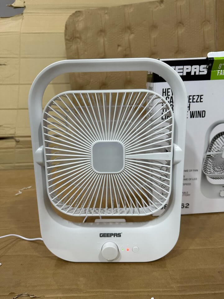 Geepas 8" Rechargeable Fan With LED light