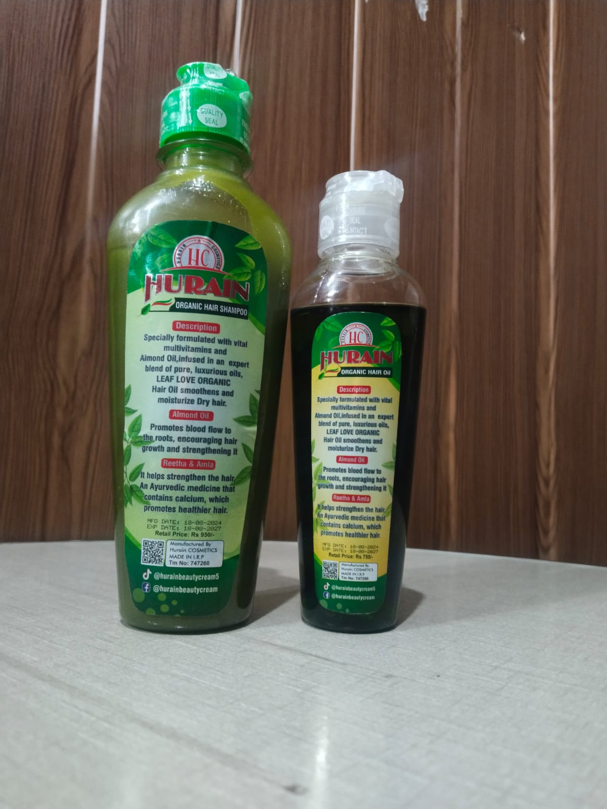 HURAIN ORGANIC HAIR SHAMPOO AND OIL FOR MINIMIZE HAIR FALL AND SOFETN HAIR